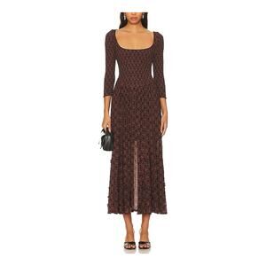 Free People 'Its Fate' Brown Dress Midi Size S
